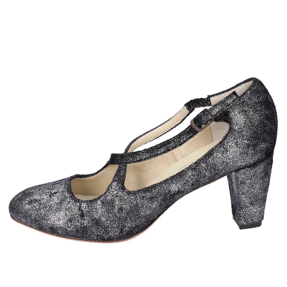 scarpe donna ANNIEL decollete nero tessuto argento EX272 Outlet
