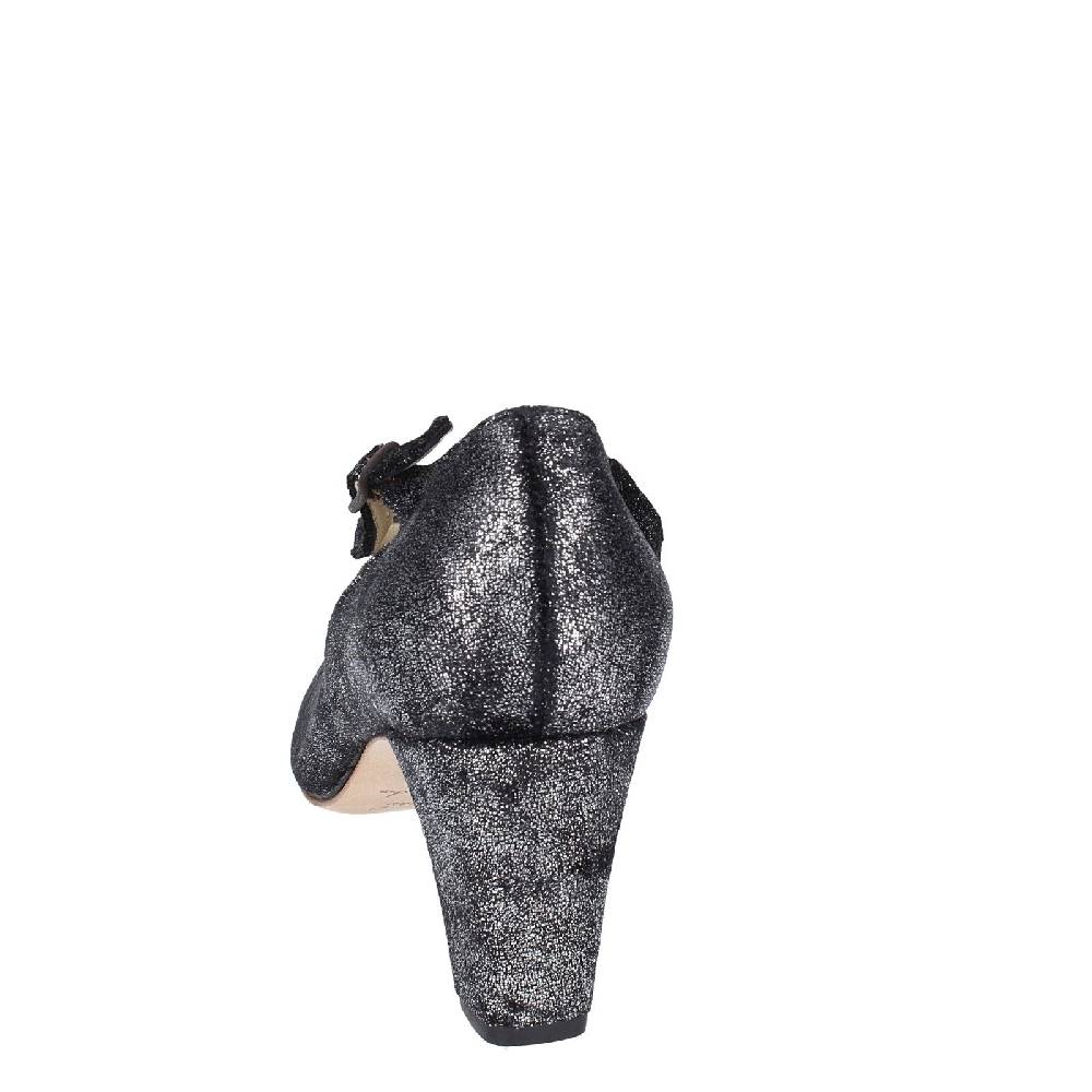 scarpe donna ANNIEL decollete nero tessuto argento EX272 Outlet