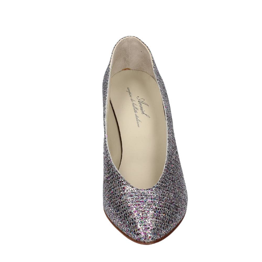scarpe donna ANNIEL decollete viola glitter argento EX235 Saldi