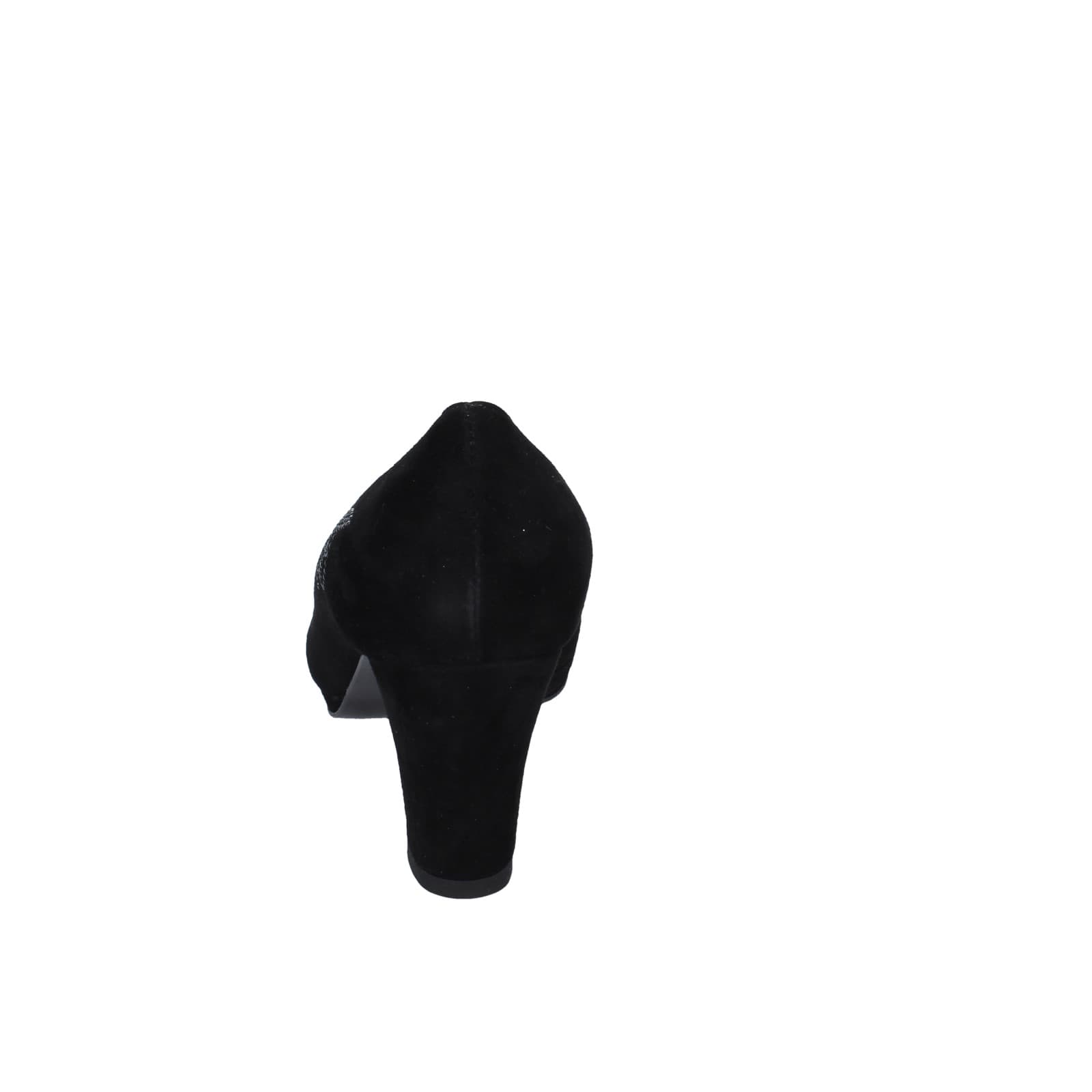 scarpe donna CONFORT decollete nero camoscio strass EZ354 Vendita Economica