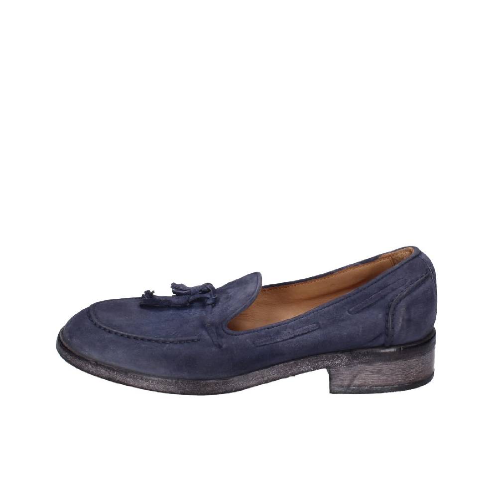 scarpe donna MOMA mocassini blu camoscio 1FS472-0W EZ878 Nuova