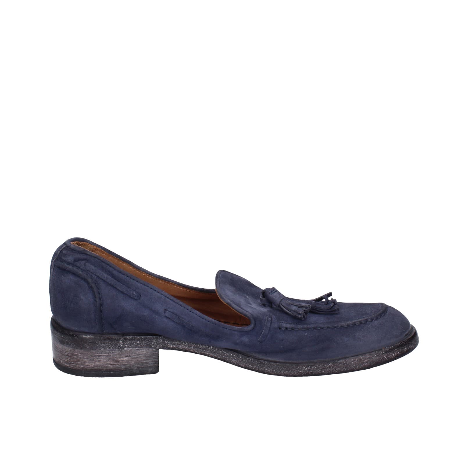 scarpe donna MOMA mocassini blu camoscio 1FS472-0W EZ878 Nuova
