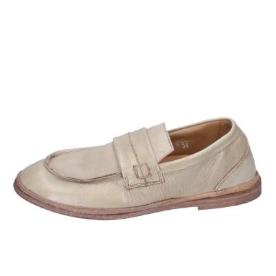 scarpe donna MOMA mocassini beige pelle marrone 1ES323-TV BC52 Nuovo