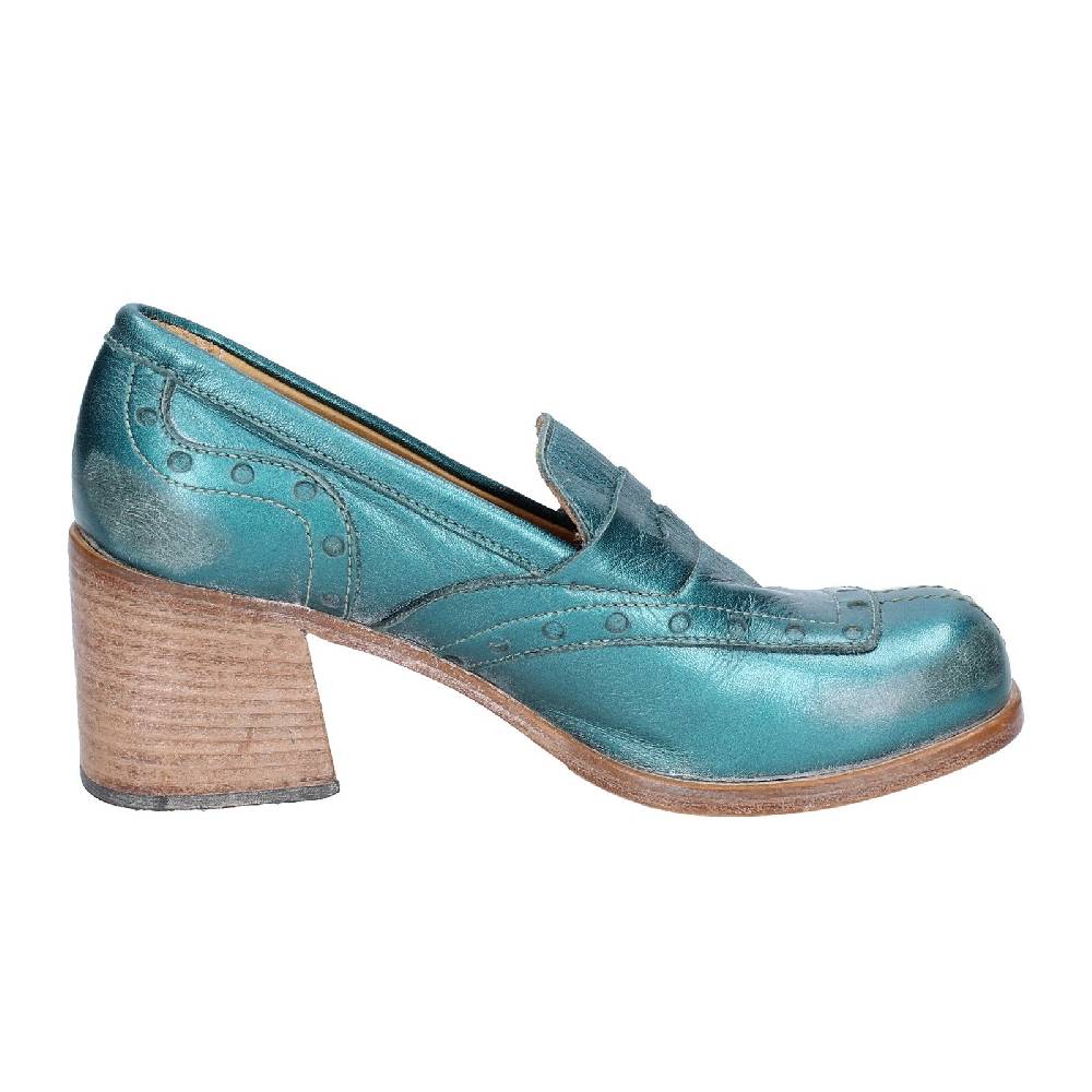 scarpe donna MOMA mocassini verde pelle 47406E VINTAGE EX447 Promozione