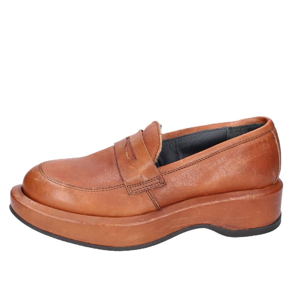 scarpe donna MOMA mocassini marrone pelle 82301E EY562 Negozi Online