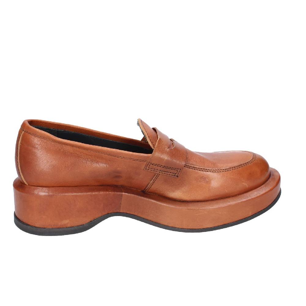 scarpe donna MOMA mocassini marrone pelle 82301E EY562 Negozi Online