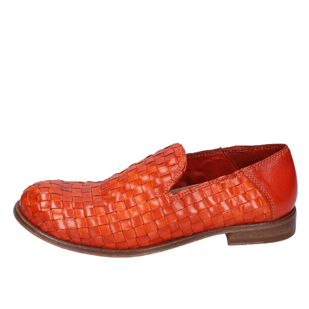 scarpe donna MOMA mocassini arancione pelle marrone 39410F VINTAGE EX498 Acquista Ora