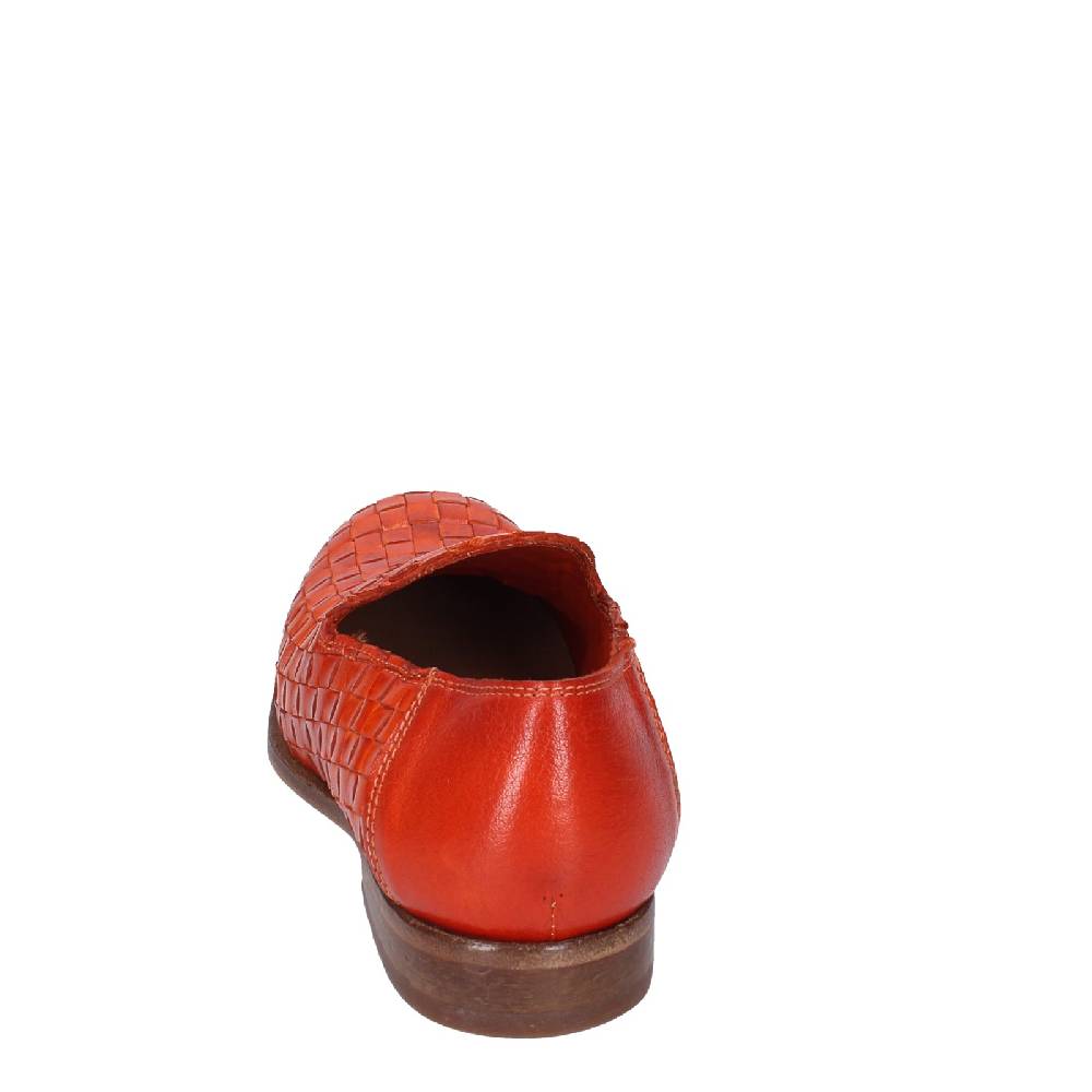 scarpe donna MOMA mocassini arancione pelle marrone 39410F VINTAGE EX498 Acquista Ora