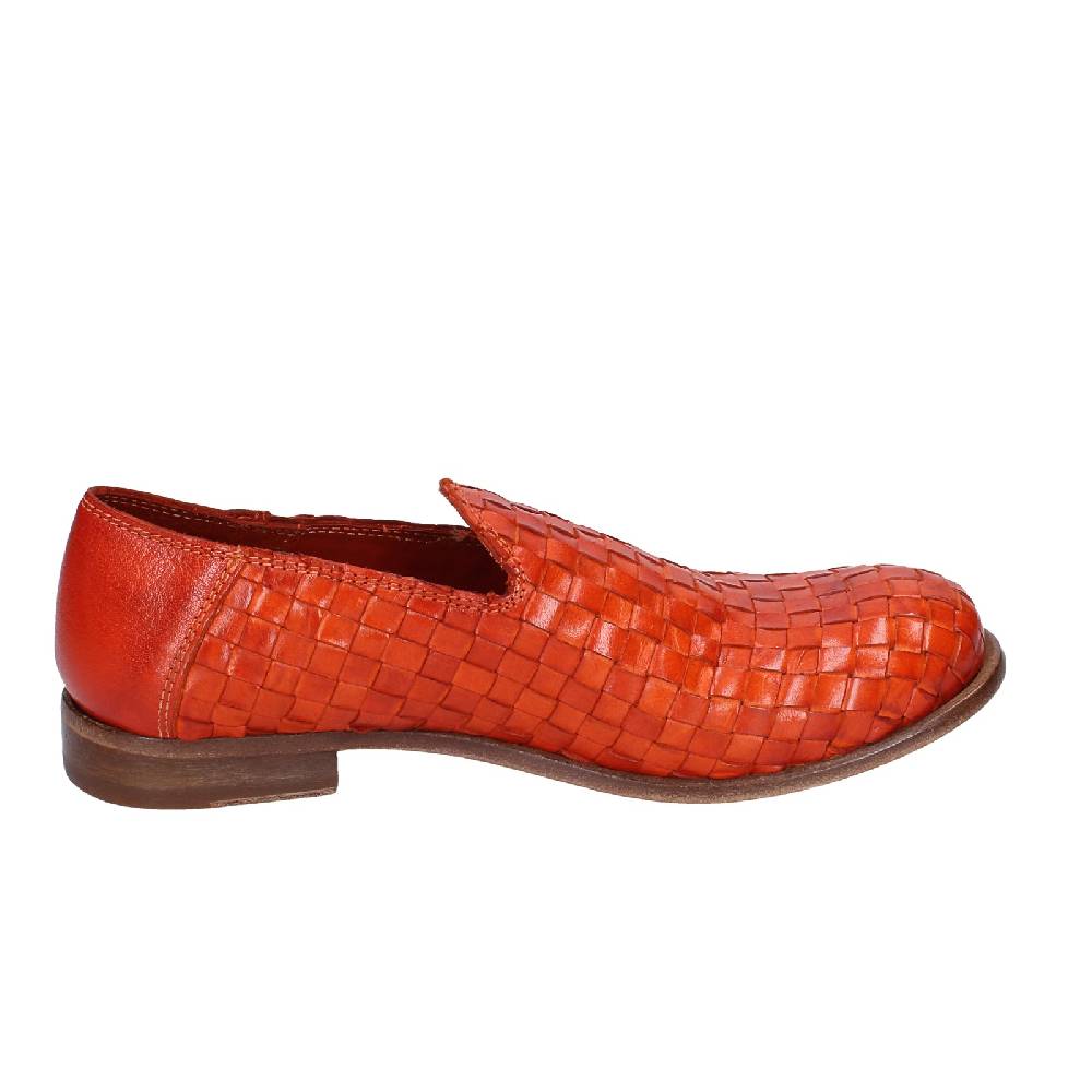 scarpe donna MOMA mocassini arancione pelle marrone 39410F VINTAGE EX498 Acquista Ora