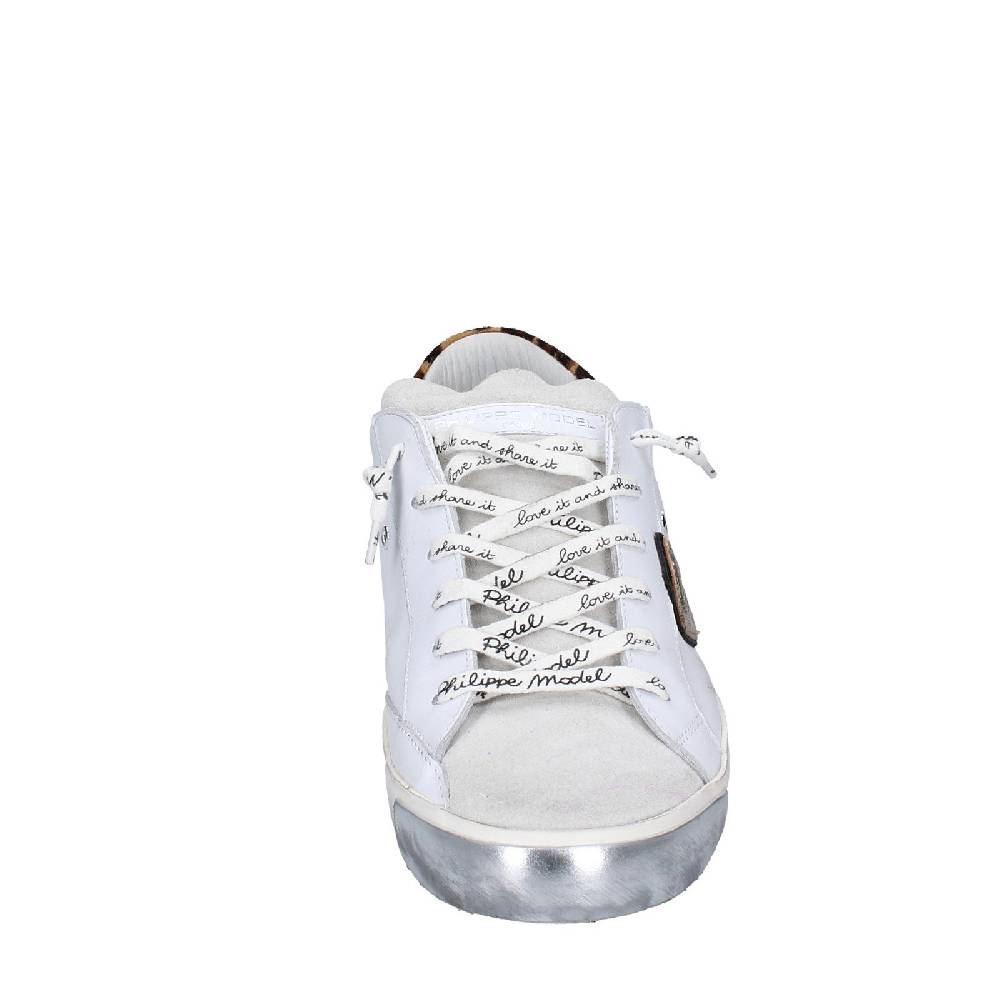 scarpe donna PHILIPPE MODEL sneakers bianco paillettes viola camoscio VINT EX368 Shopping Online