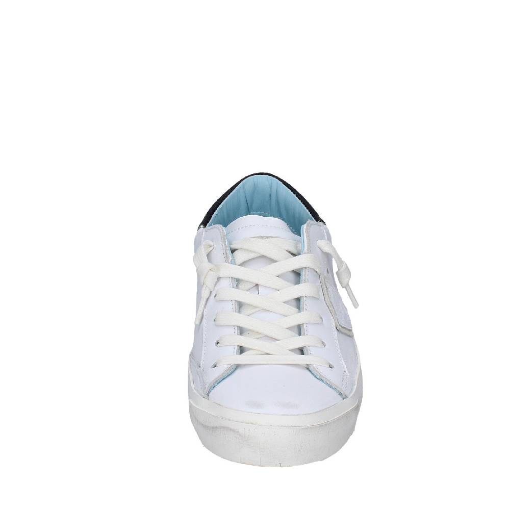 scarpe donna PHILIPPE MODEL sneakers bianco pelle nero VINTAGE EX355 Affare Del Giorno