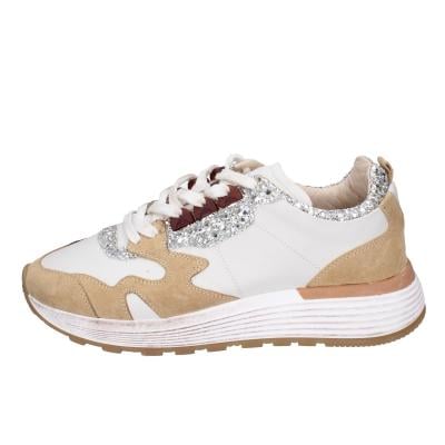 scarpe donna MOMA sneakers marrone pelle beige glitter 3AS401-CR1 BC65 Online
