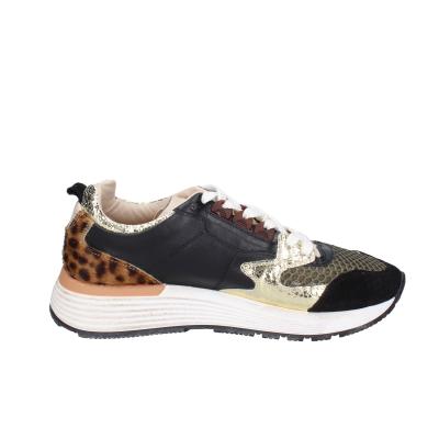 scarpe donna MOMA sneakers nero pelle oro tessuto 3AS401-CR17 BC801 Outlet