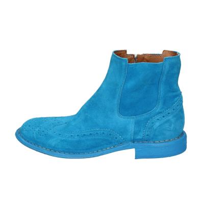 scarpe donna MOMA stivaletti celeste camoscio 1CS405-MAS BC826 Italia