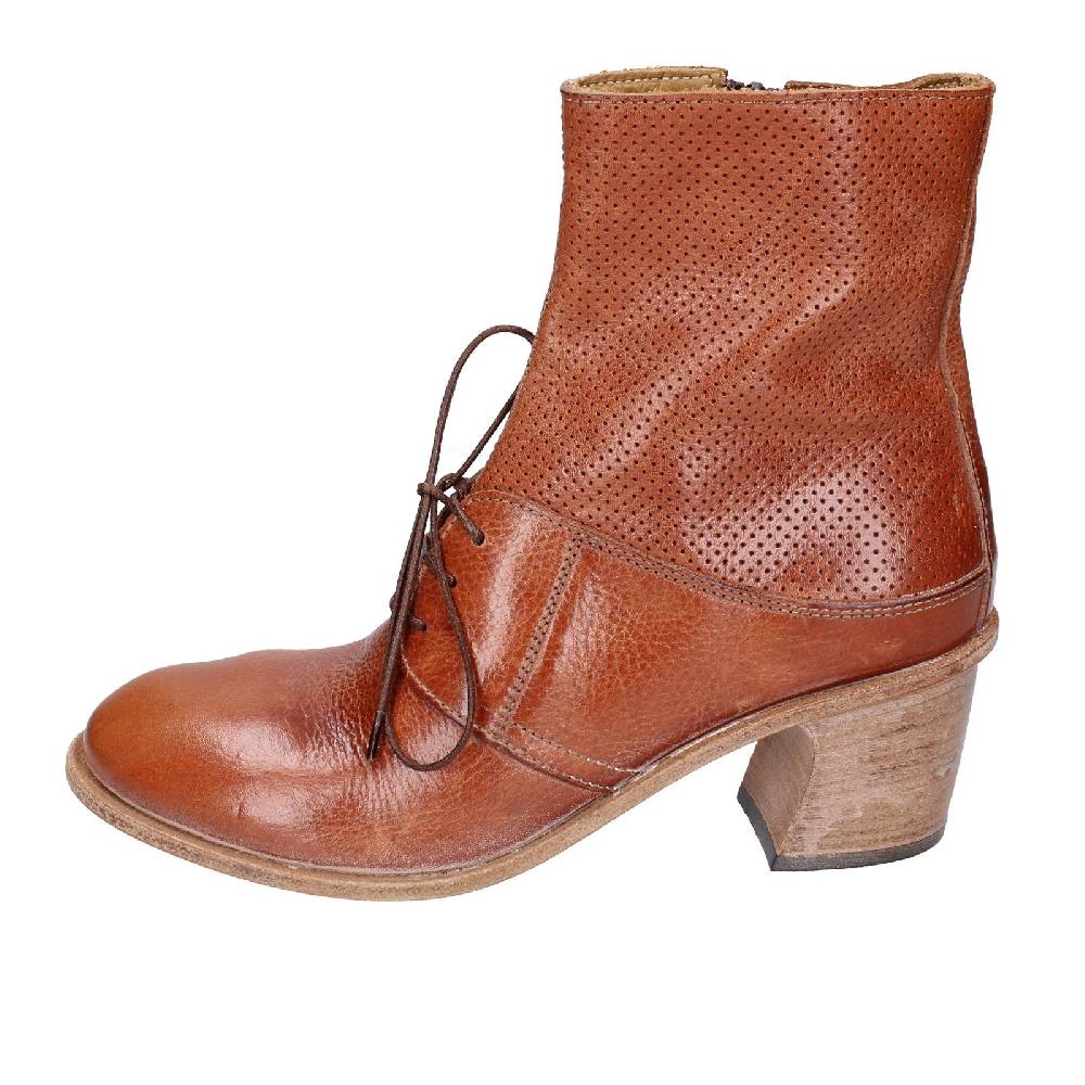 scarpe donna MOMA stivaletti marrone pelle 28403C VINTAGE EX394 Nuovo