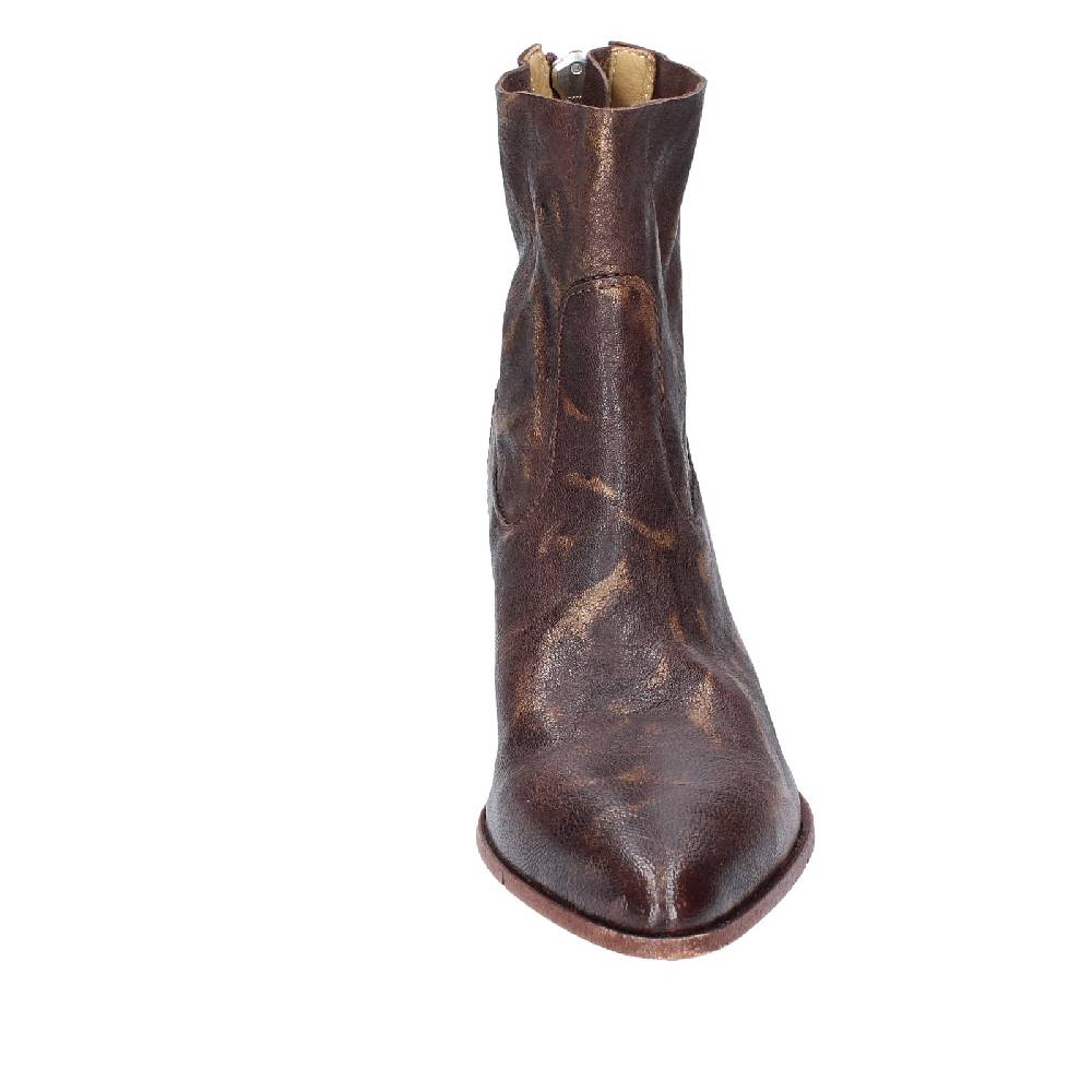 scarpe donna MOMA stivaletti marrone pelle oro 41401C VINTAGE EX400 Spedizione Gratuita