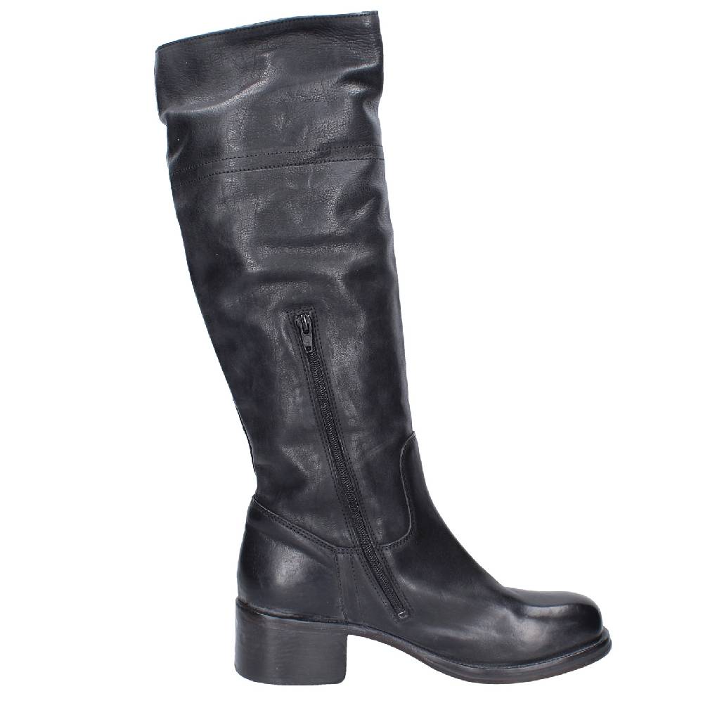 scarpe donna MOMA stivali nero pelle 72306D VINTAGE EX511 Italy