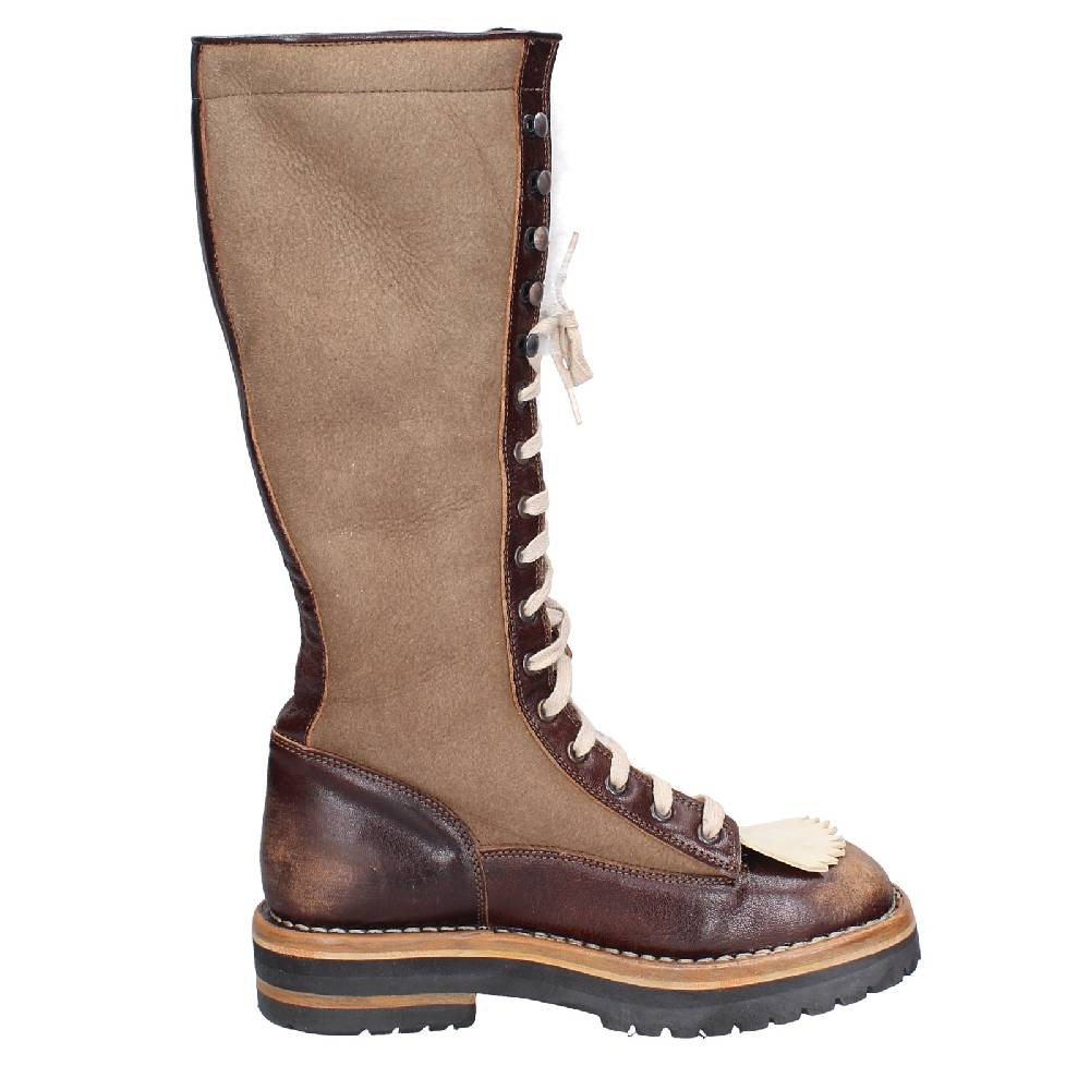 scarpe donna MOMA stivali marrone pelle camoscio 81304D VINTAGE EX514 Qualità