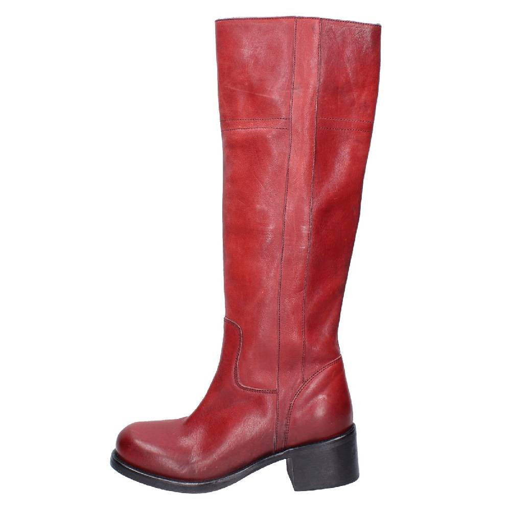 scarpe donna MOMA stivali rosso pelle VINTAGE EX523 Fino Al -60%