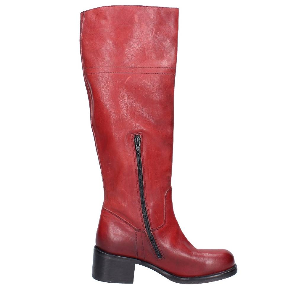 scarpe donna MOMA stivali rosso pelle VINTAGE EX523 Fino Al -60%