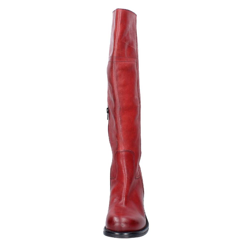 scarpe donna MOMA stivali rosso pelle VINTAGE EX523 Fino Al -60%
