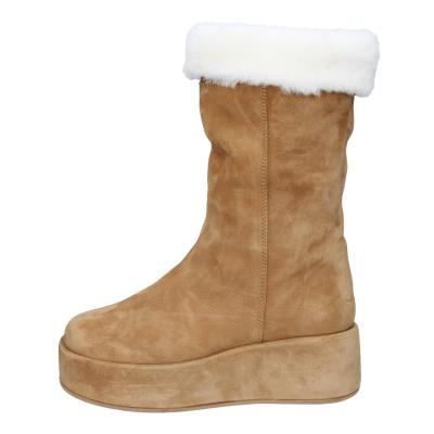 scarpe donna MOMA stivali marrone camoscio pelliccia 1CW331 VINTAGE BD842 Affare Del Giorno