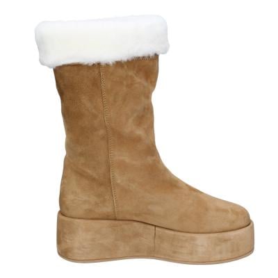 scarpe donna MOMA stivali marrone camoscio pelliccia 1CW331 VINTAGE BD842 Affare Del Giorno