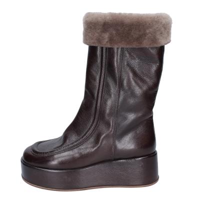 scarpe donna MOMA stivali marrone pelle pelliccia 1CW333 VINTAGE BD921 Prezzo Ridotto