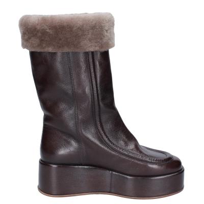 scarpe donna MOMA stivali marrone pelle pelliccia 1CW333 VINTAGE BD921 Prezzo Ridotto