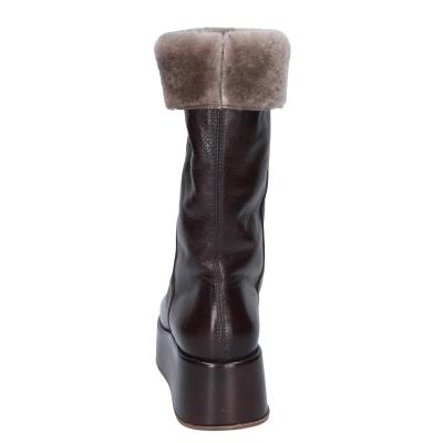 scarpe donna MOMA stivali marrone pelle pelliccia 1CW333 VINTAGE BD921 Prezzo Ridotto