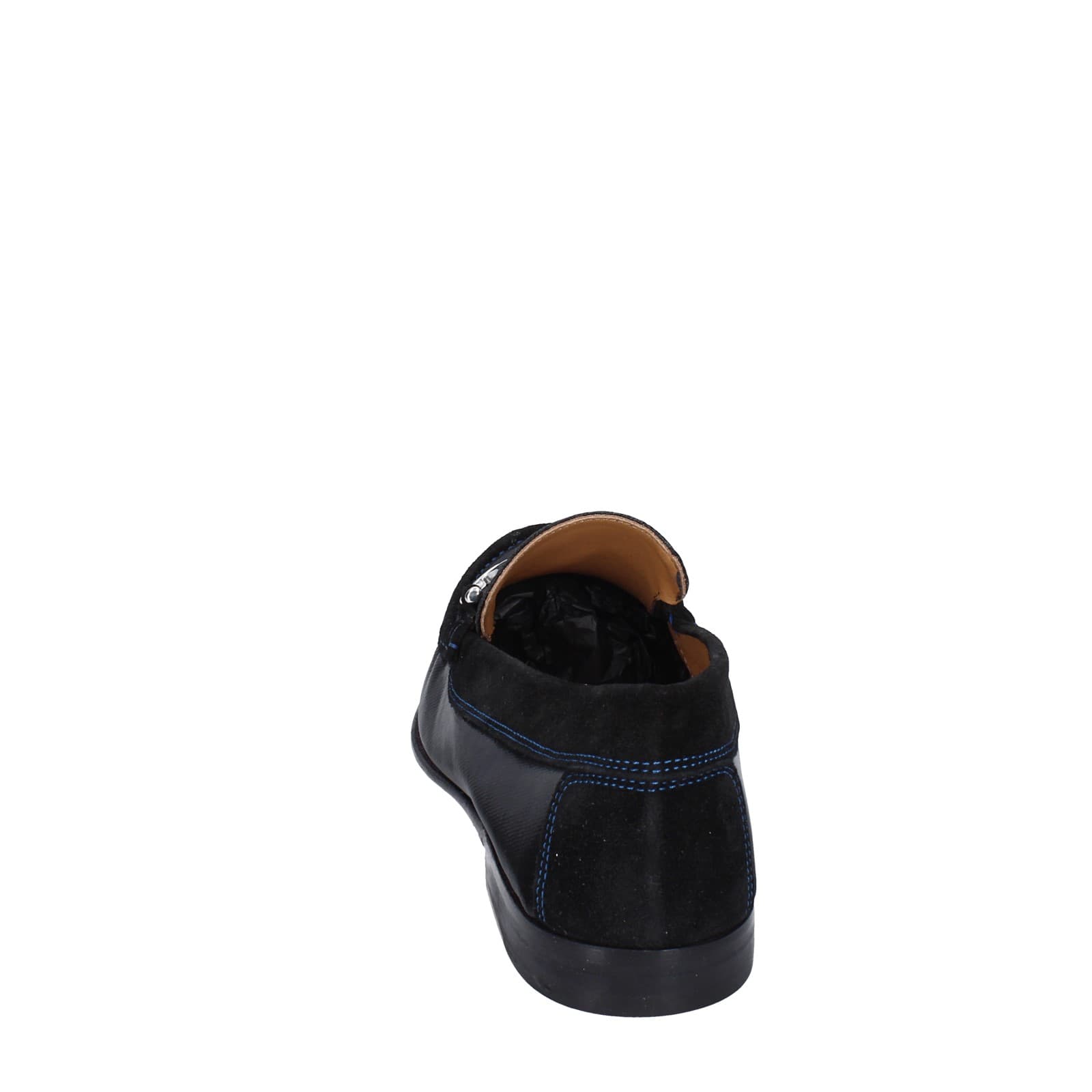 scarpe uomo DONALD PLINER mocassini nero pelle lucida camoscio EY136 Moda