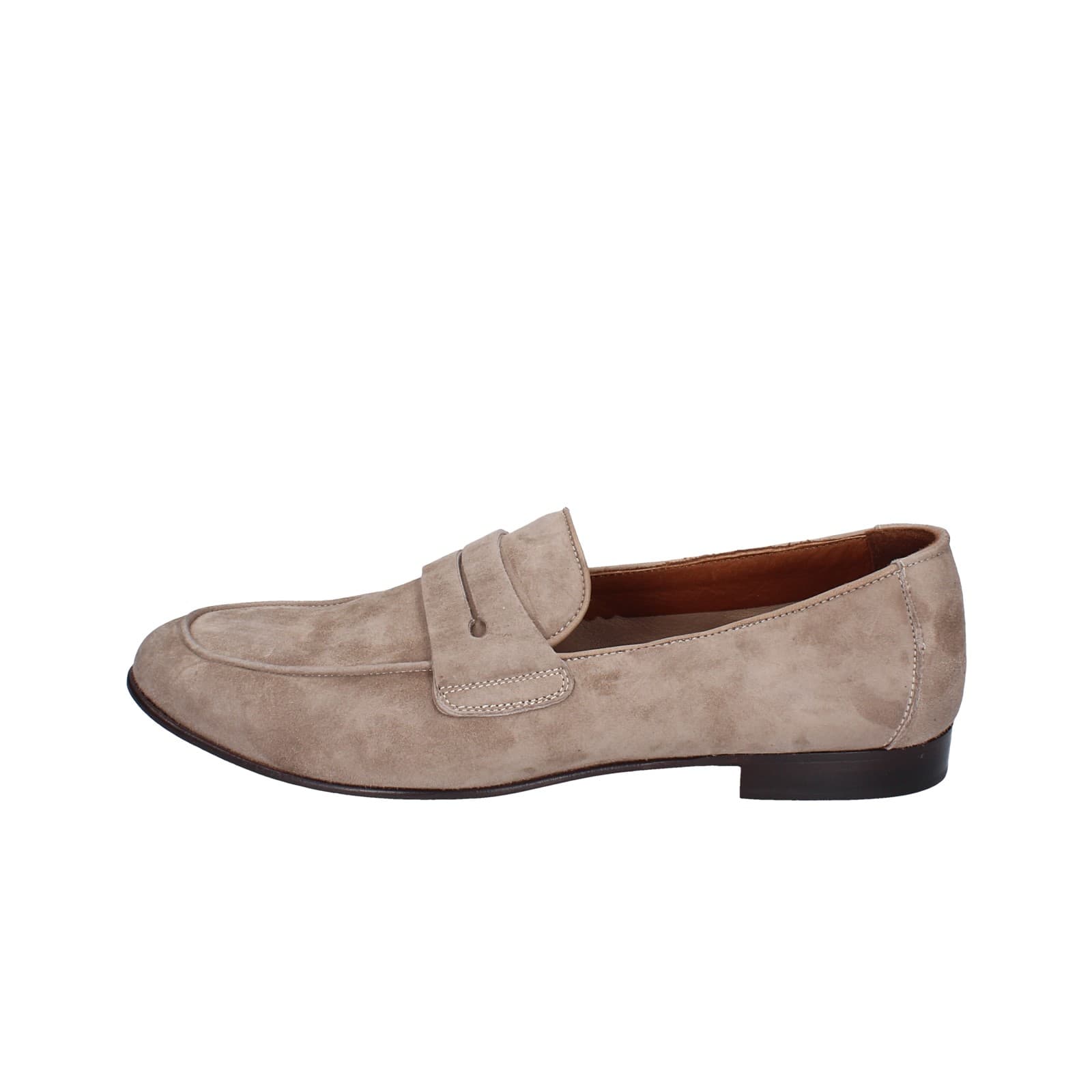 scarpe uomo POLLINI mocassini marrone camoscio EY38 2025