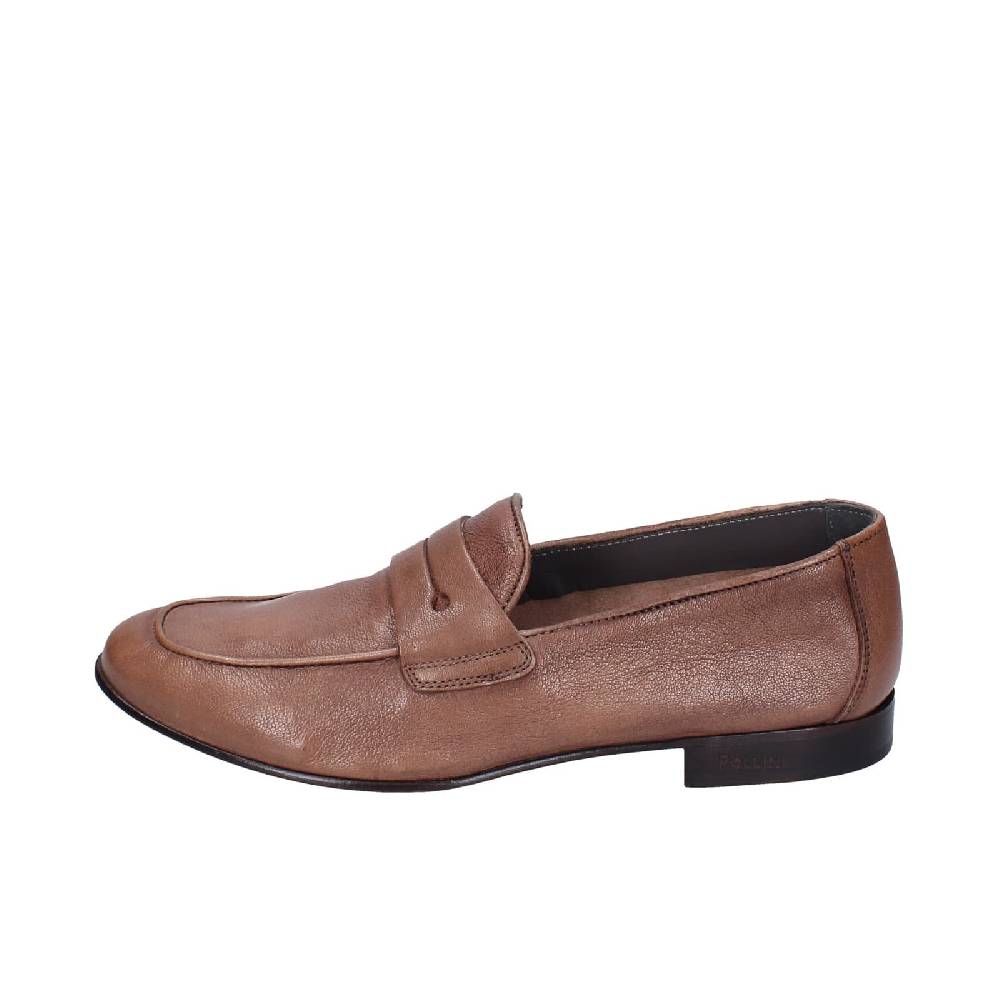 scarpe uomo POLLINI mocassini marrone pelle EY34 In Linea
