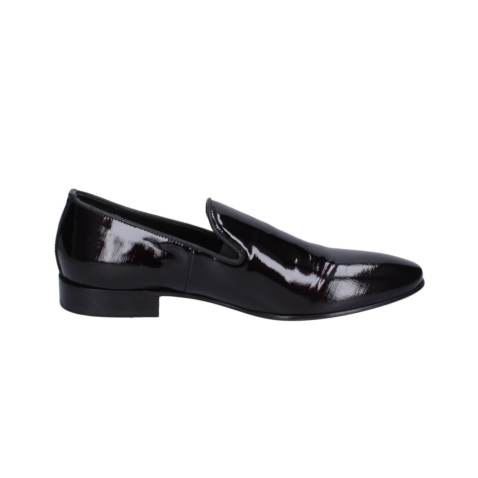scarpe uomo EVEET mocassini nero vernice EZ238 Saldi