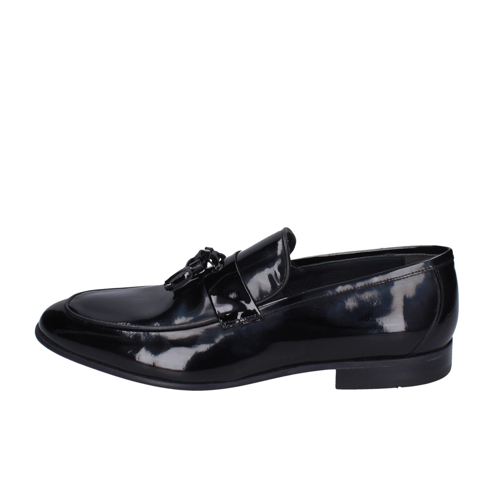 scarpe uomo EVEET mocassini nero vernice EZ91 Qualità Garantita