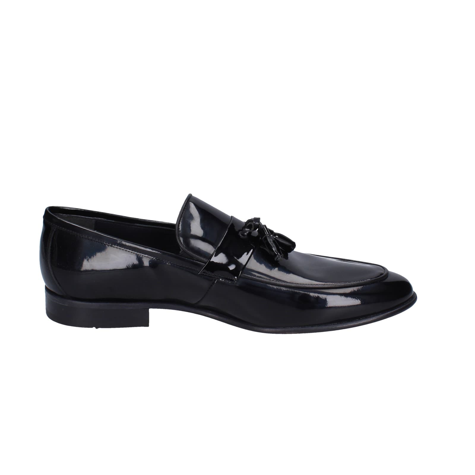 scarpe uomo EVEET mocassini nero vernice EZ91 Qualità Garantita