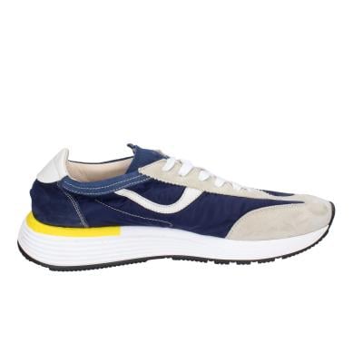 scarpe uomo MOMA classiche blu camoscio beige tela 4AS414-CRNC BC85 Promozione Limitata