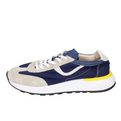 scarpe uomo MOMA classiche blu camoscio beige tela 4AS414-CRNC BC85 Promozione Limitata