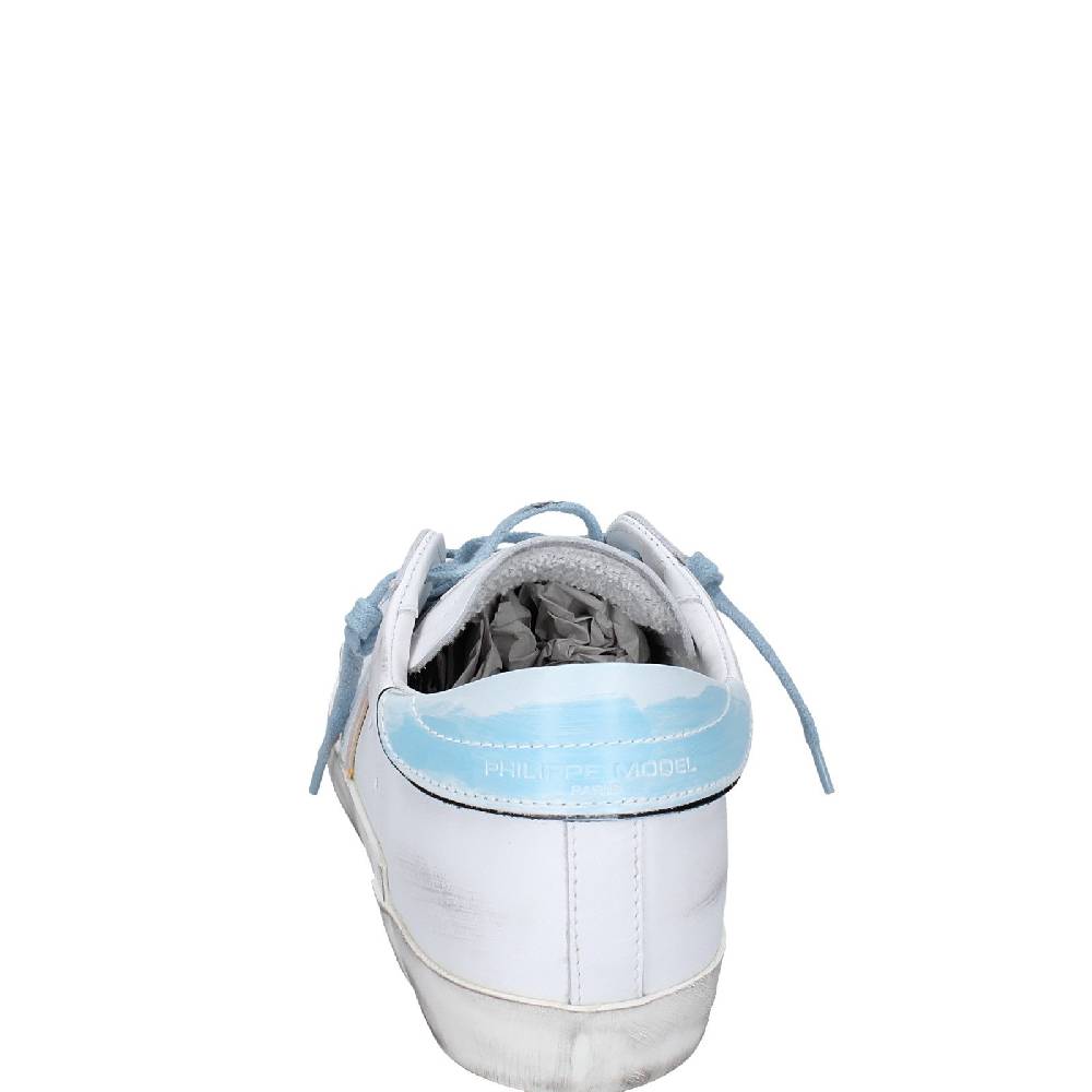 scarpe uomo PHILIPPE MODEL sneakers bianco pelle blu VINTAGE EX357 Offerta per la Festa della Mamma
