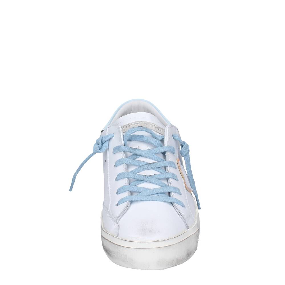 scarpe uomo PHILIPPE MODEL sneakers bianco pelle blu VINTAGE EX357 Offerta per la Festa della Mamma