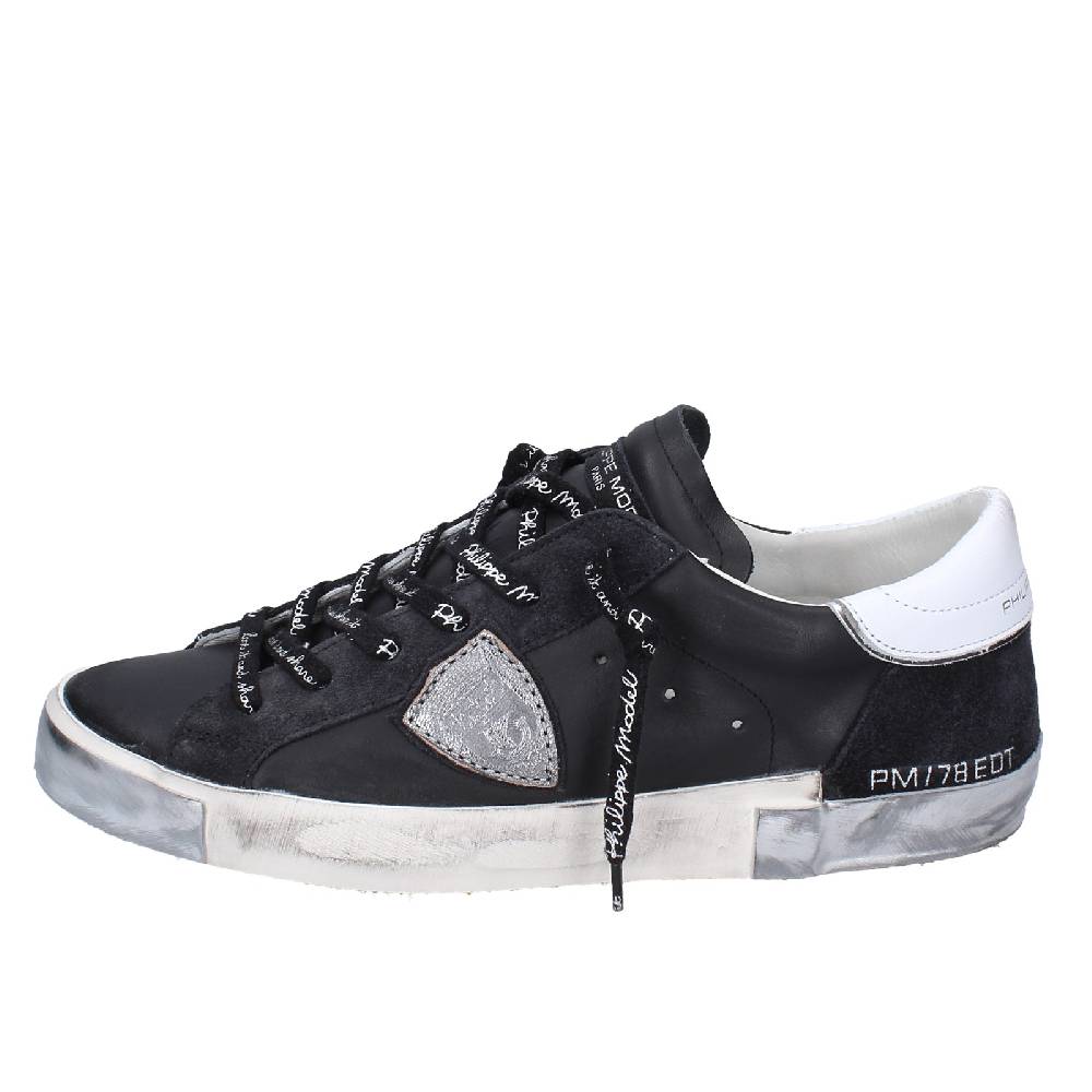 scarpe uomo PHILIPPE MODEL sneakers nero pelle camoscio EX563 Negozio