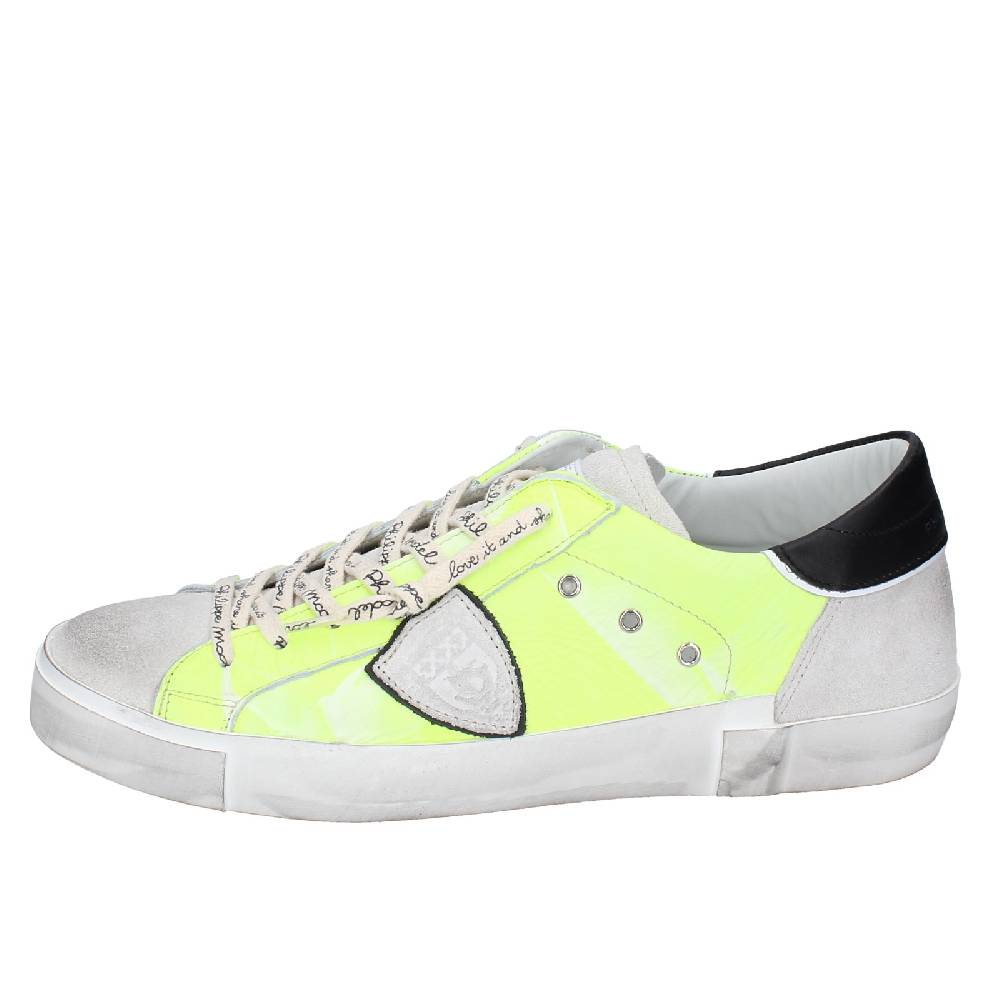 scarpe uomo PHILIPPE MODEL sneakers giallo pelle grigio camoscio VINTAGE EX359 Moda