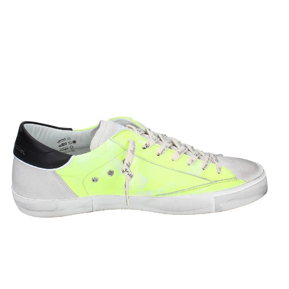scarpe uomo PHILIPPE MODEL sneakers giallo pelle grigio camoscio VINTAGE EX359 Moda
