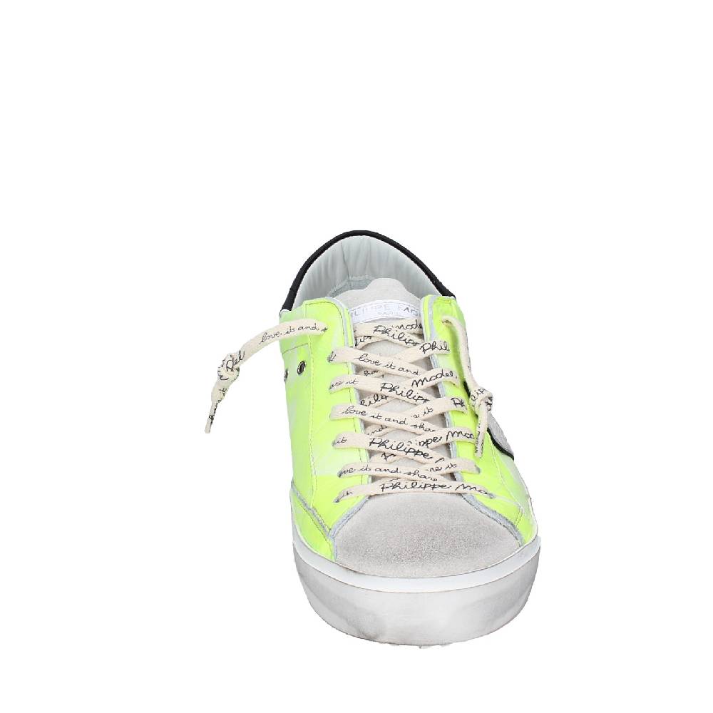scarpe uomo PHILIPPE MODEL sneakers giallo pelle grigio camoscio VINTAGE EX359 Moda