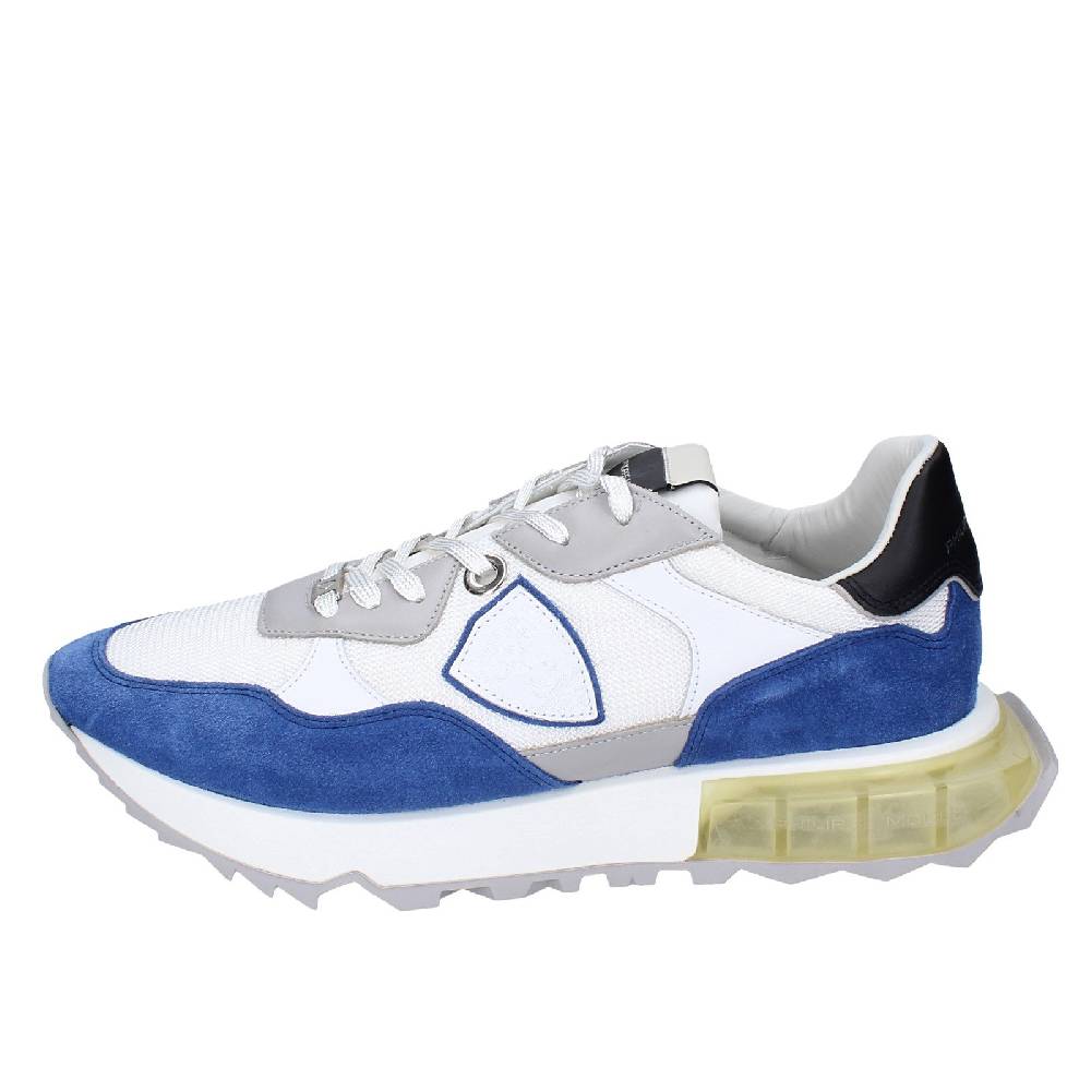 scarpe uomo PHILIPPE MODEL sneakers bianco tessuto blu camoscio EX333 2025