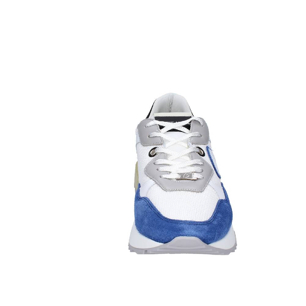 scarpe uomo PHILIPPE MODEL sneakers bianco tessuto blu camoscio EX333 2025