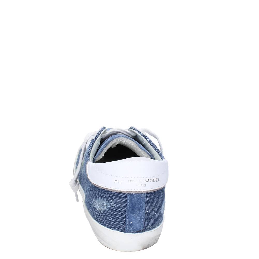 scarpe uomo PHILIPPE MODEL sneakers blu camoscio bianco tessuto VINTAGE EX351 Italy