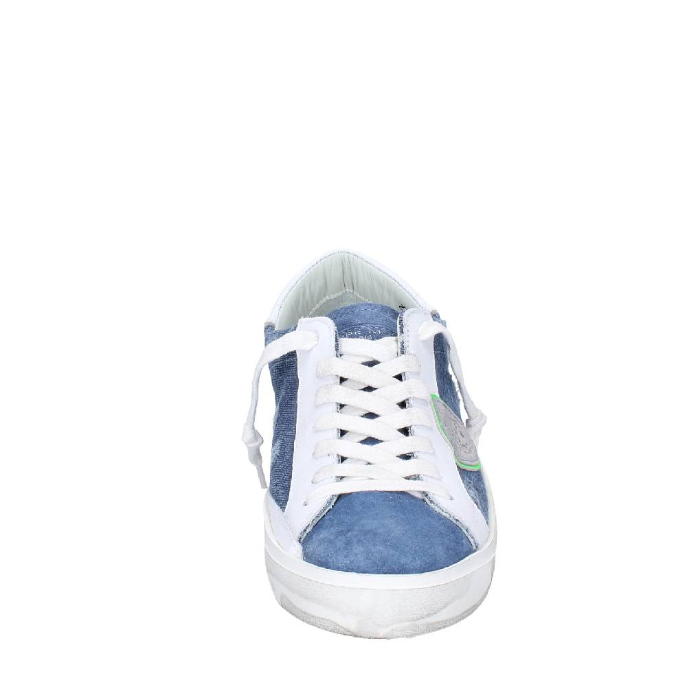 scarpe uomo PHILIPPE MODEL sneakers blu camoscio bianco tessuto VINTAGE EX351 Italy