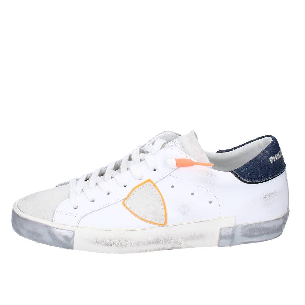 scarpe uomo PHILIPPE MODEL sneakers bianco pelle camoscio VINTAGE EX344 Italia