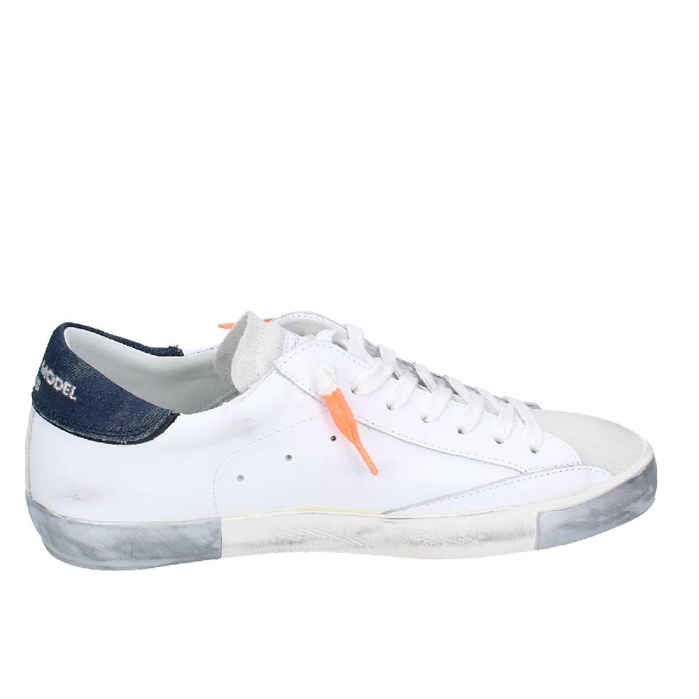 scarpe uomo PHILIPPE MODEL sneakers bianco pelle camoscio VINTAGE EX344 Italia